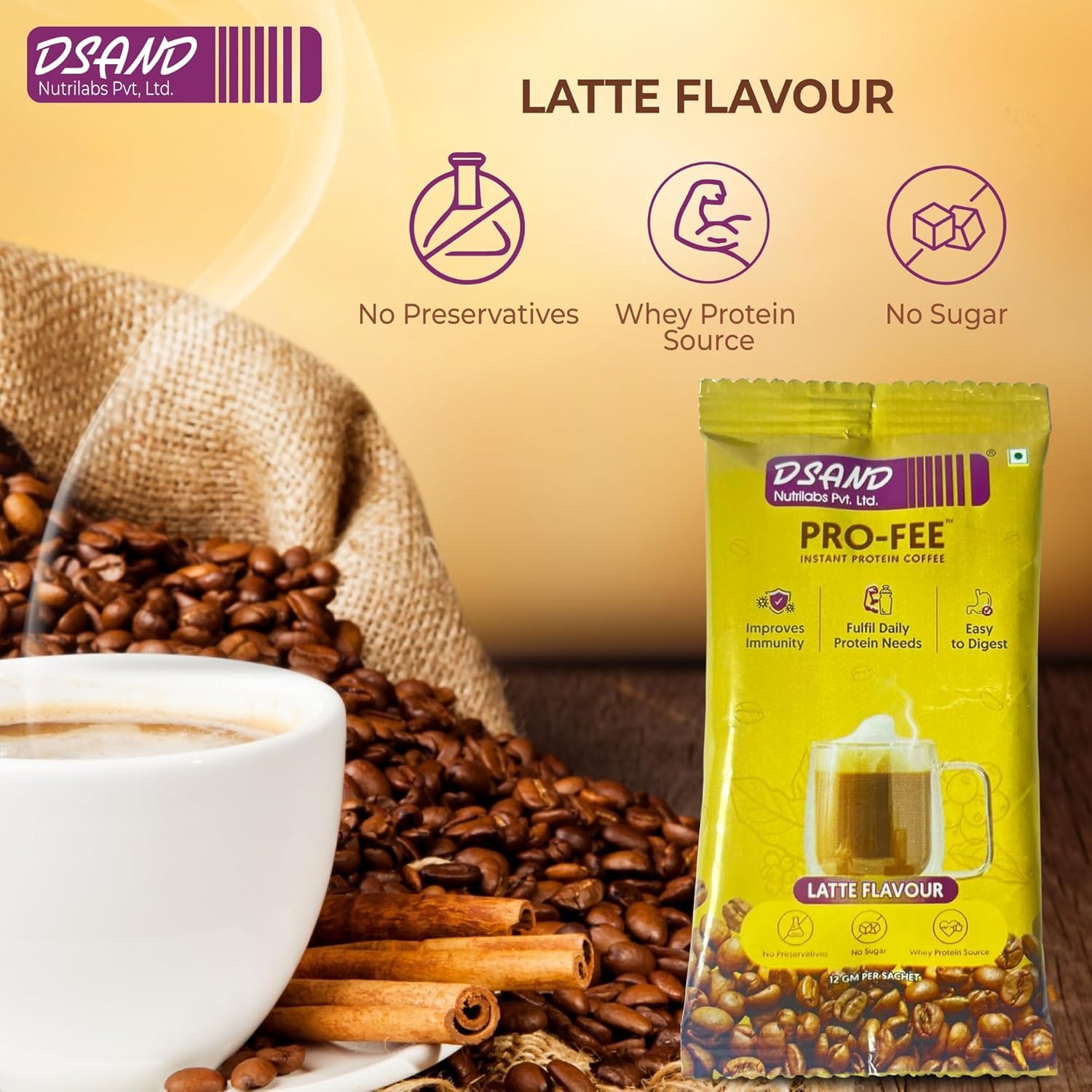 PRO-FEE (Latte Flavour) (Pack of 10 and Get 10 + 2)