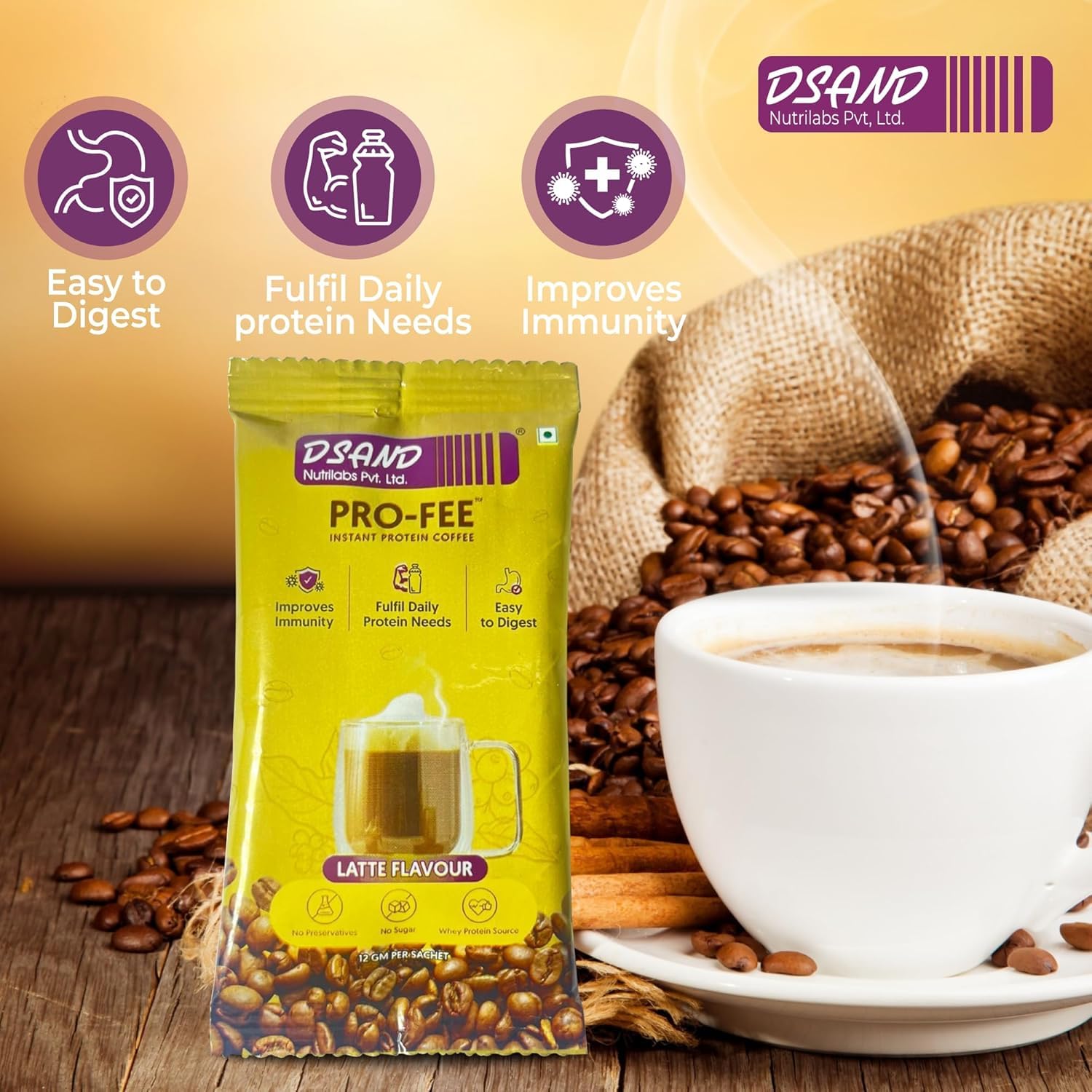 PRO-FEE (Latte Flavour) (Pack of 10 and Get 10 + 2)