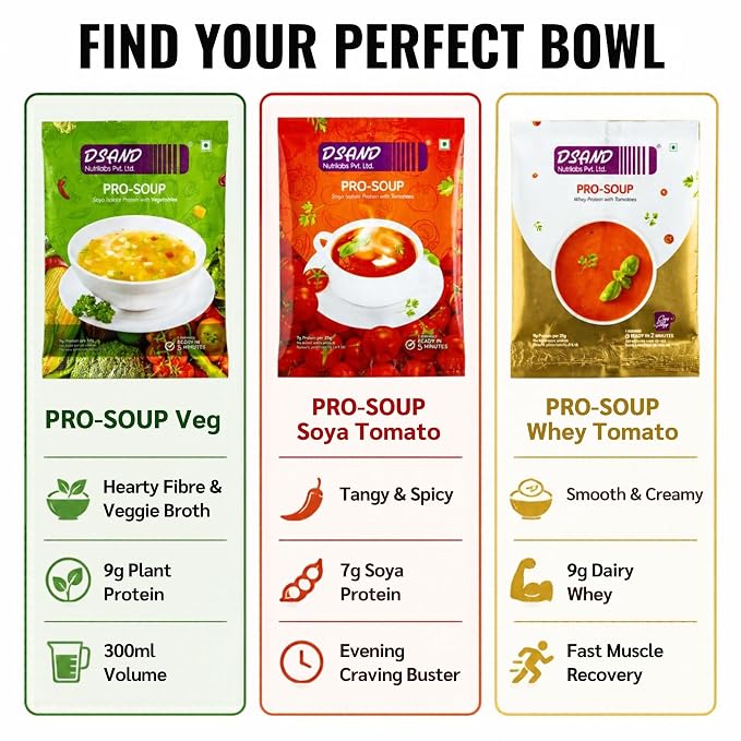 DSAND High Protein Instant Soup Trial Combo (Pack of 3) - Image 4